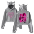 thumbnail image 1 of AJ Lee Love Bites Hoodie Cat Ears Hooded Sweatshirt Long Sleeve Crop Top Women's Clothes, 1 of 3