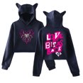 thumbnail image 1 of AJ Lee Love Bites Hoodie Cat Ears Hooded Sweatshirt Long Sleeve Crop Top Women's Clothes, 1 of 3