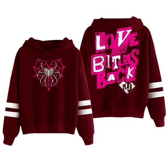 AJ Lee Love Bites Hoodie Pocketless Parallel Bars Sleeve Streetwear Men Women Hooded Sweatshirts