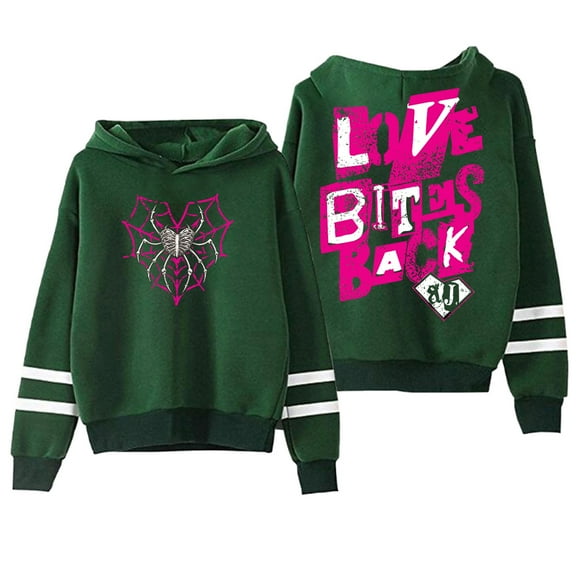 AJ Lee Love Bites Hoodie Pocketless Parallel Bars Sleeve Streetwear Men Women Hooded Sweatshirts