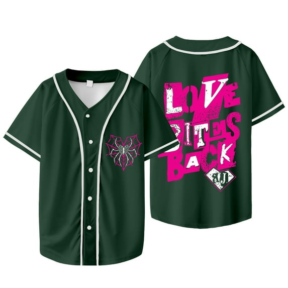 AJ Lee Love Bites Logo Baseball Jacket Tee Cosplay Women Men V-neck Short Sleeve T-shirts