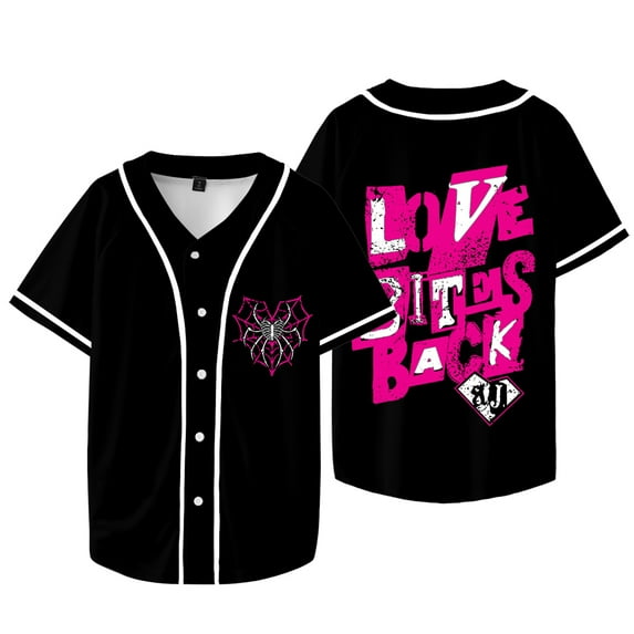 AJ Lee Love Bites Logo Baseball Jacket Tee Cosplay Women Men V-neck Short Sleeve T-shirts