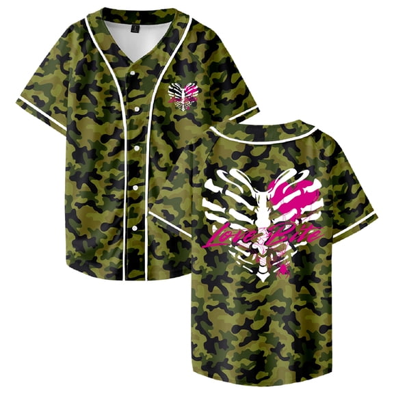 AJ Lee Love Bites Merch Baseball Jersey Short Sleeve Button-up Shirts Men Women Streetwear Tops