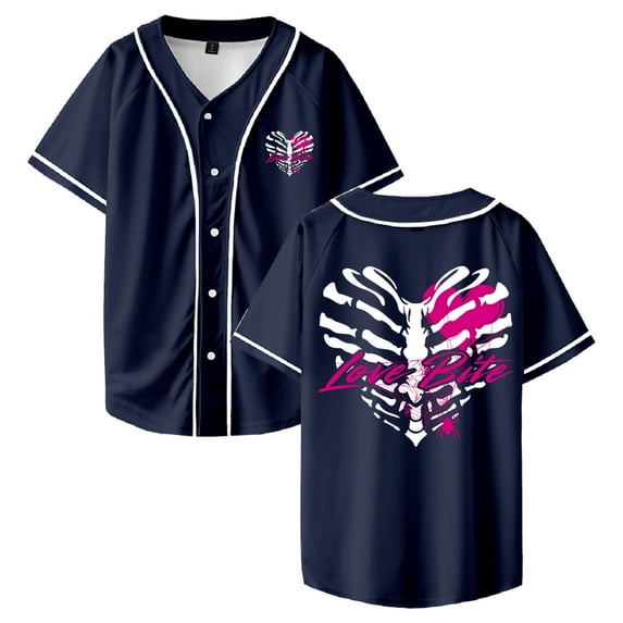 AJ Lee Love Bites Merch Baseball Jersey Short Sleeve Button-up Shirts Men Women Streetwear Tops