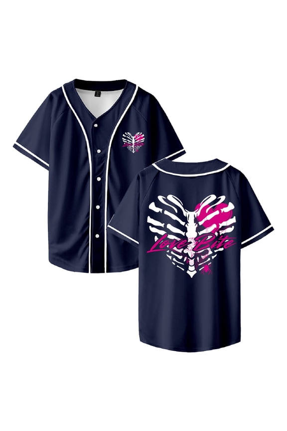 AJ Lee Love Bites Merch Baseball Jersey Short Sleeve Button-up Shirts Men Women Streetwear Tops
