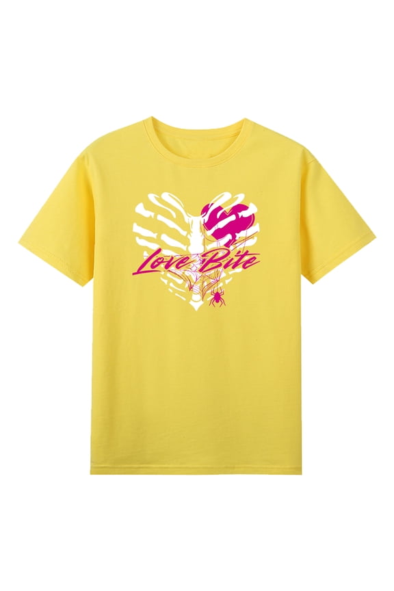 AJ Lee Love Bites Merch T-shirt Crewneck Short Sleeve Cotton Tee Men Women Streetwear Tops