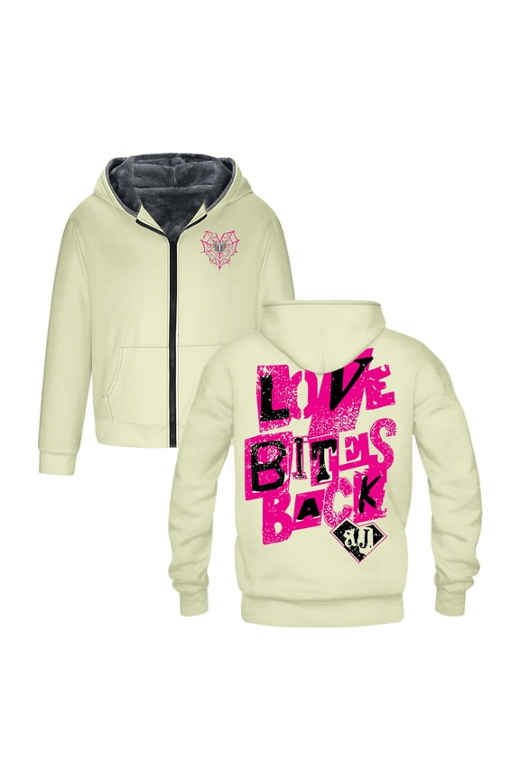 AJ Lee Love Bites Zipper Hoodie Long Sleeve Streetwear Women Men Jacket Parkas Winter Coat