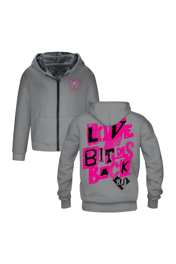 AJ Lee Love Bites Zipper Hoodie Long Sleeve Streetwear Women Men Jacket Parkas Winter Coat