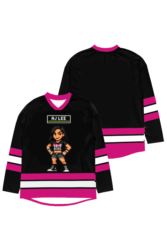 AJ Lee Merch 8 Bit Jersey V-Neck Sweatshirts Cosplay Women Men Fashion Winter Long Sleeve Y2K Top