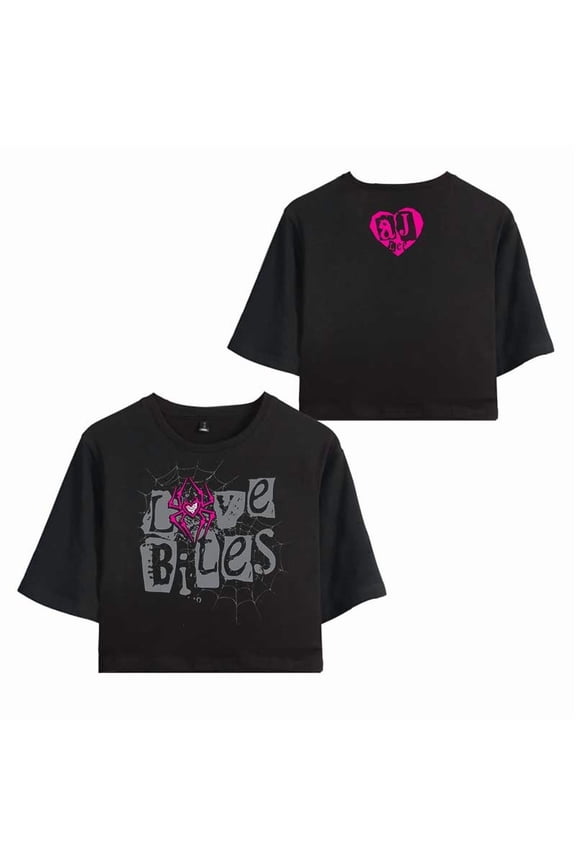 AJ Lee Merch Bites Back Retro T-Shirt For Women&Girls Midriff Short Sleeve Summer Clothing Vest Tee