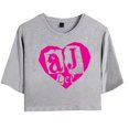 thumbnail image 1 of AJ Lee Merch Heart Logo T-Shirt For Women&Girls Midriff Short Sleeve Summer Clothing Vest Tee, 1 of 5