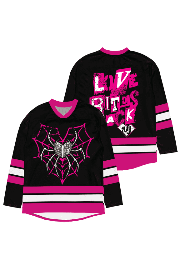 AJ Lee Merch Love Bites Back Jersey V-Neck Sweatshirts Cosplay Women Men Fashion Y2K Winter Long Sleeve Top