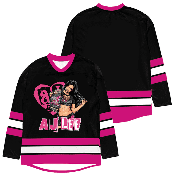 AJ Lee Merch Love Bites Pic Jersey V-Neck Sweatshirts Cosplay Women Men Fashion Winter Long Sleeve Y2K Top