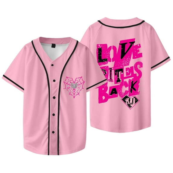 AJ Lee Merch Love Bites Spider Web Baseball Jacket Unisex Fashion V-neck Short Sleeve Casual T-shirt,XS,Style 5