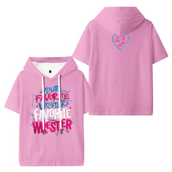 AJ Lee Your Favorite Wrestler Merch Hooded T-Shirts Women Men Short Sleeve Tee Casual Fashion Clothes