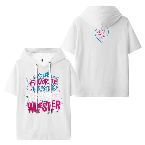 AJ Lee Your Favorite Wrestler Merch Hooded T-Shirts Women Men Short Sleeve Tee Casual Fashion Clothes