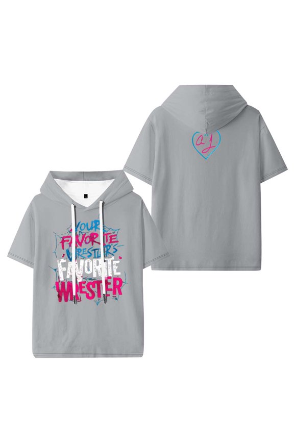 AJ Lee Your Favorite Wrestler Merch Hooded T-Shirts Women Men Short Sleeve Tee Casual Fashion Clothes