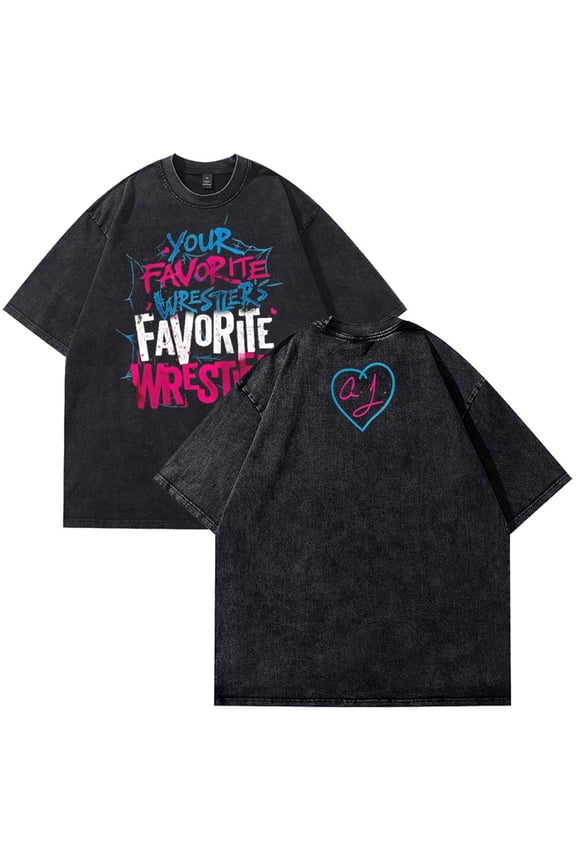AJ Lee Your Favorite Wrestler Merch T-Shirt Cotton Wash Tee Women Men Short Sleeve Casual Crewneck Tee