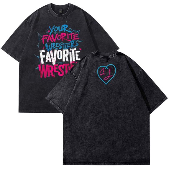 AJ Lee Your Favorite Wrestler Merch T-Shirt Cotton Wash Tee Women Men Short Sleeve Casual Crewneck Tee