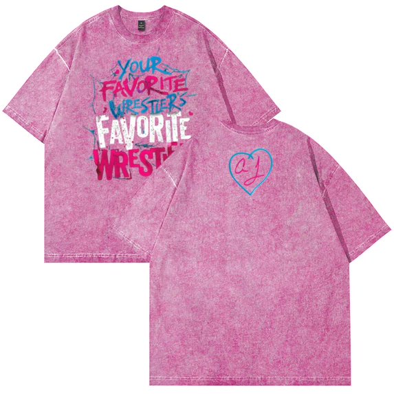 AJ Lee Your Favorite Wrestler Merch T-Shirt Cotton Wash Tee Women Men Short Sleeve Casual Crewneck Tee