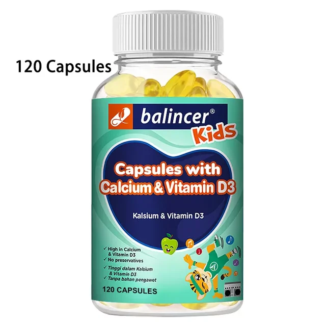 AJ SUPPS Height Growth Capsules with Calcium and Vitamin D3 120