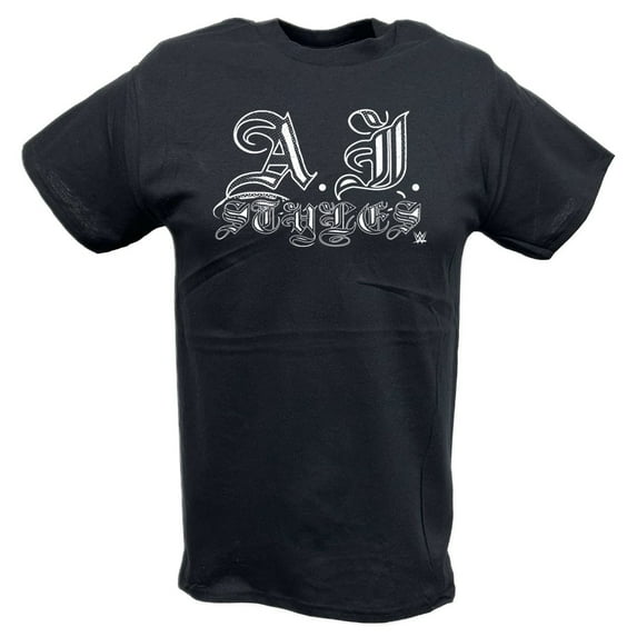 AJ Styles Signature WWE Mens Black T-shirt L