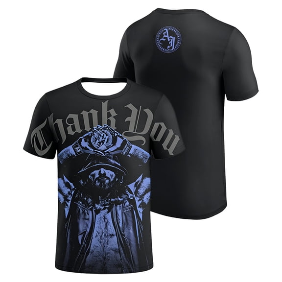 AJ Styles Thank You T-shirt Crewneck Short Sleeve Black Tee Women Men Streetwear Tops