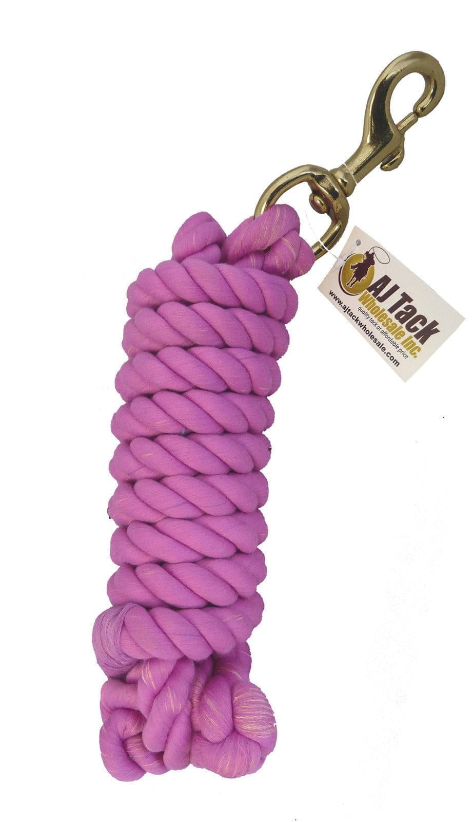 AJ Tack 10 Foot Cotton Lead Rope Pink