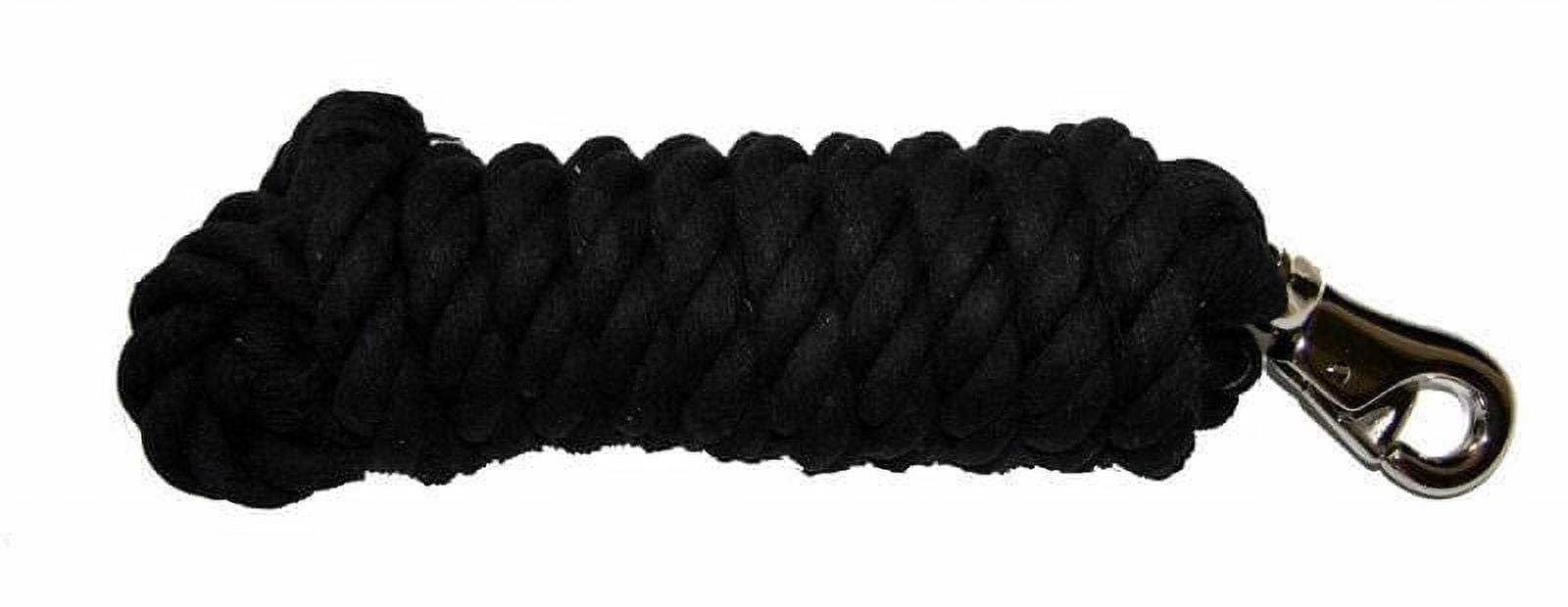 AJ Tack 10 Foot Cotton Lead Rope with Bull Snap Black