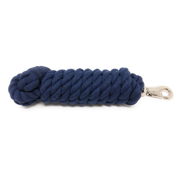 AJ Tack 10 Foot Cotton Lead Rope with Bull Snap Navy Blue