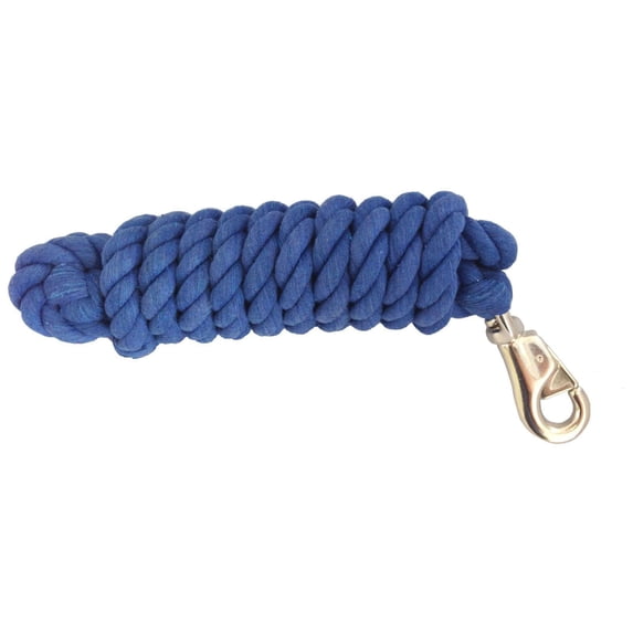 AJ Tack 10 Foot Cotton Lead Rope with Bull Snap Royal Blue