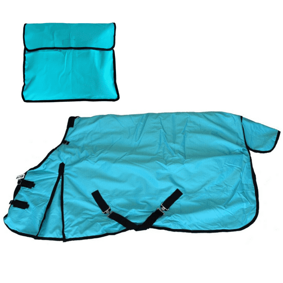 AJ Tack 1200D Horse Turnout Blanket with Storage Bag - Turquoise 68