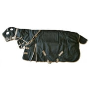 AJ Tack 1200D Waterproof Turnout Horse Blanket with Hood - Black 72" Small