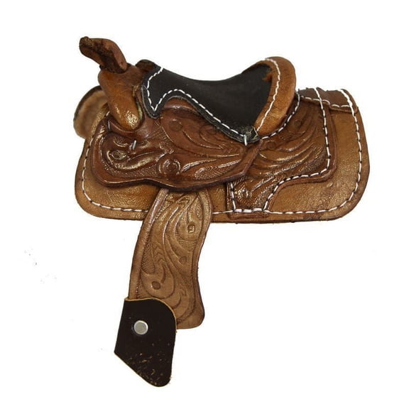 AJ Tack 2 Inch Seat Decorative Western Saddle Dark Brown