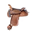 thumbnail image 1 of AJ Tack 5" Seat Decorative Western Saddle Dark Brown, 1 of 9