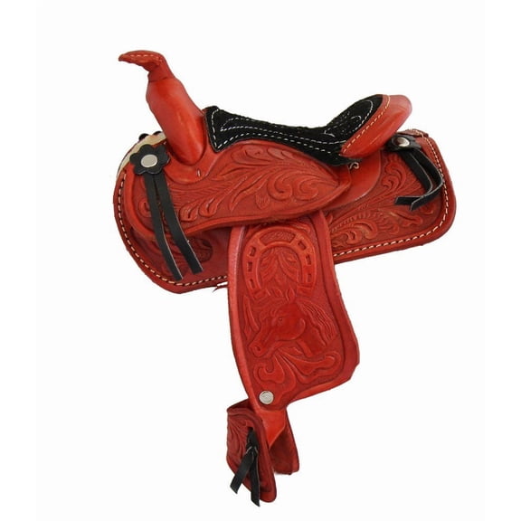 AJ Tack 5" Seat Decorative Western Saddle Red
