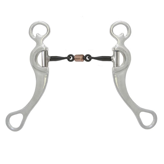 AJ Tack Aluminum Three Piece Copper Roller Snaffle Bit