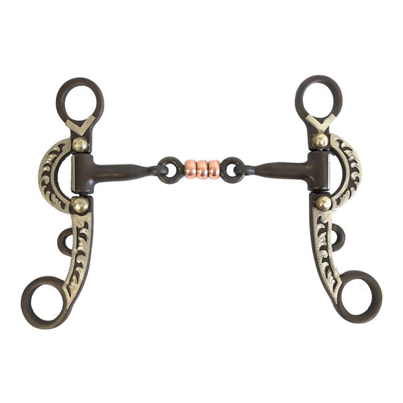 AJ Tack Argentine Three Piece Copper Dog Bone Snaffle Bit