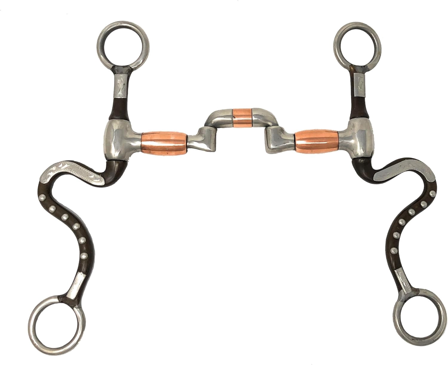 AJ Tack 4" Miniature Copper Mouth Tom Thumb Bit - Stainless Steel Shanks - View #4