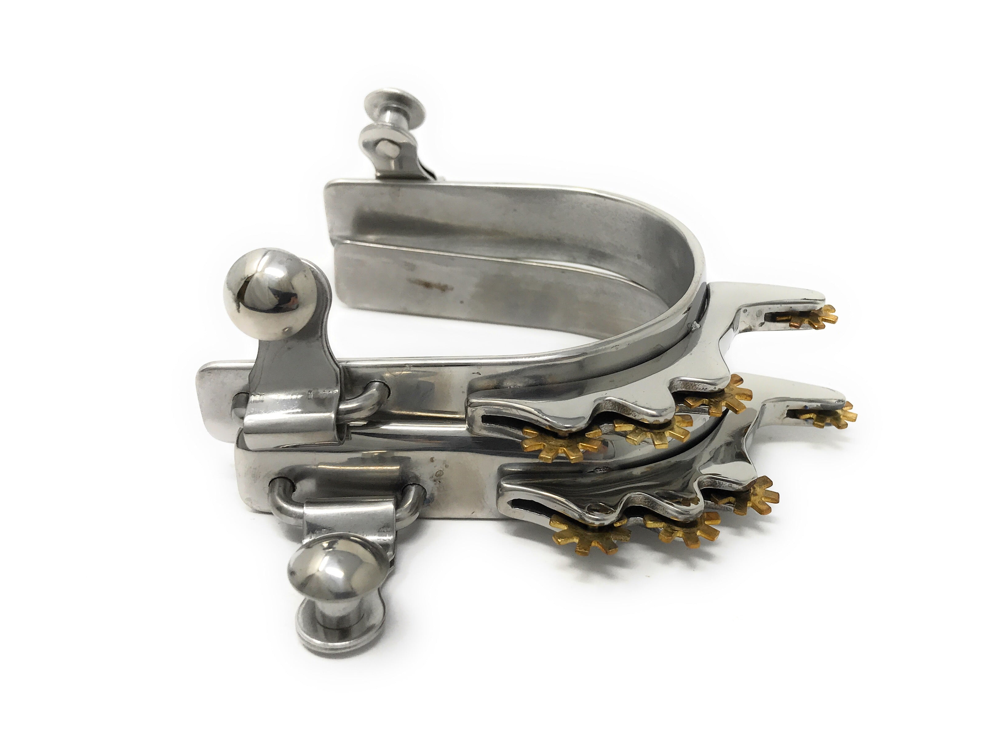 AJ Tack Horizontal Brass Rowels Bumper Spurs Mens