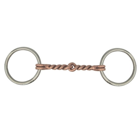 AJ Tack Loose Ring Sweet Iron Twisted Copper Snaffle Bit - Mini/Pony 3 3/4"