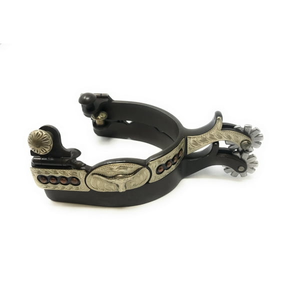 AJ Tack Men's Antique Brown Longhorn Engraved Spurs