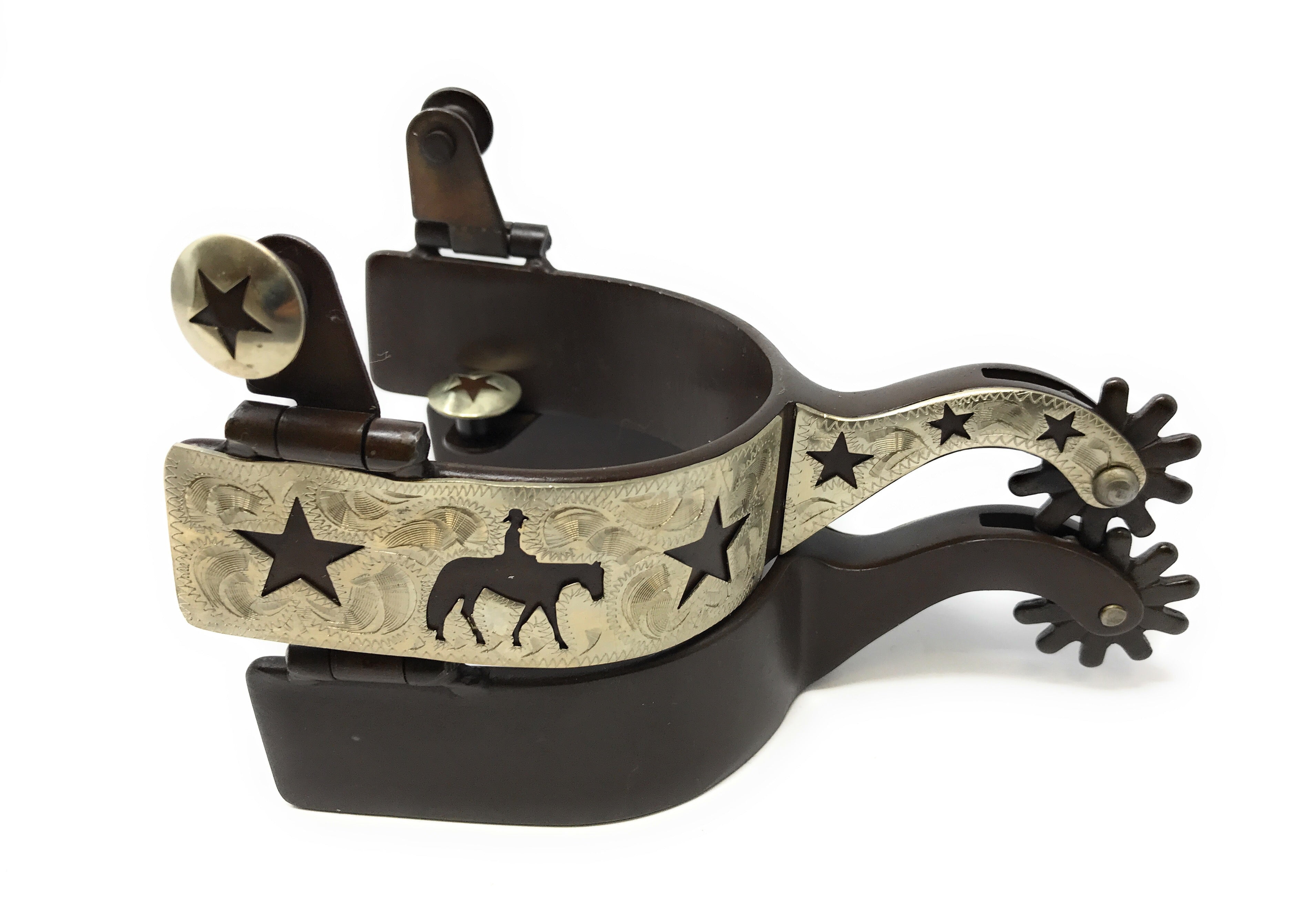 AJ Tack Wholesale Éperons décalés pour homme Marron antique