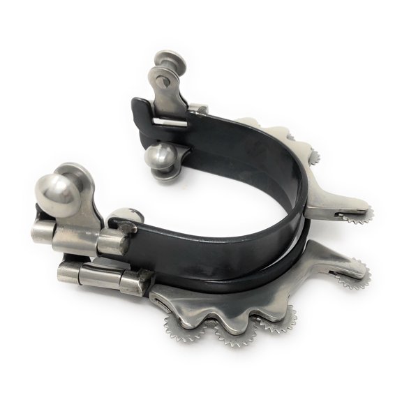 AJ Tack Men's Black Horizontal Rowels Bumper Spurs