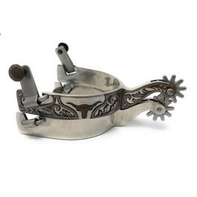 AJ Tack Men's Longhorn Floral Show Spurs