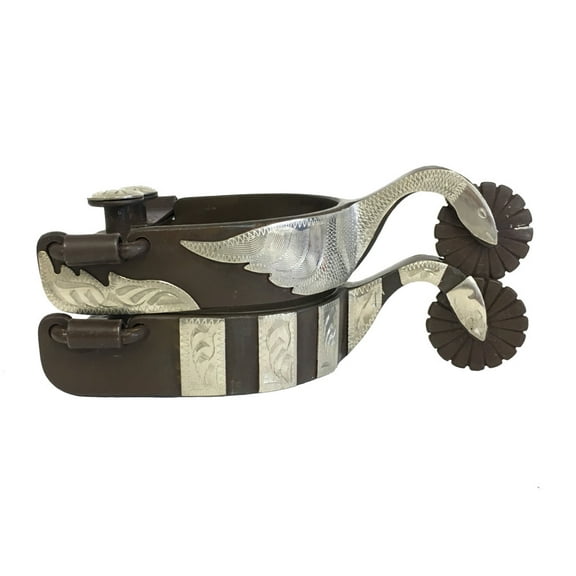 AJ Tack Men's Swan Shank Antique Brown Spurs