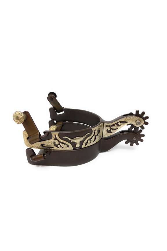 Men's Antique Brown Longhorn Spurs