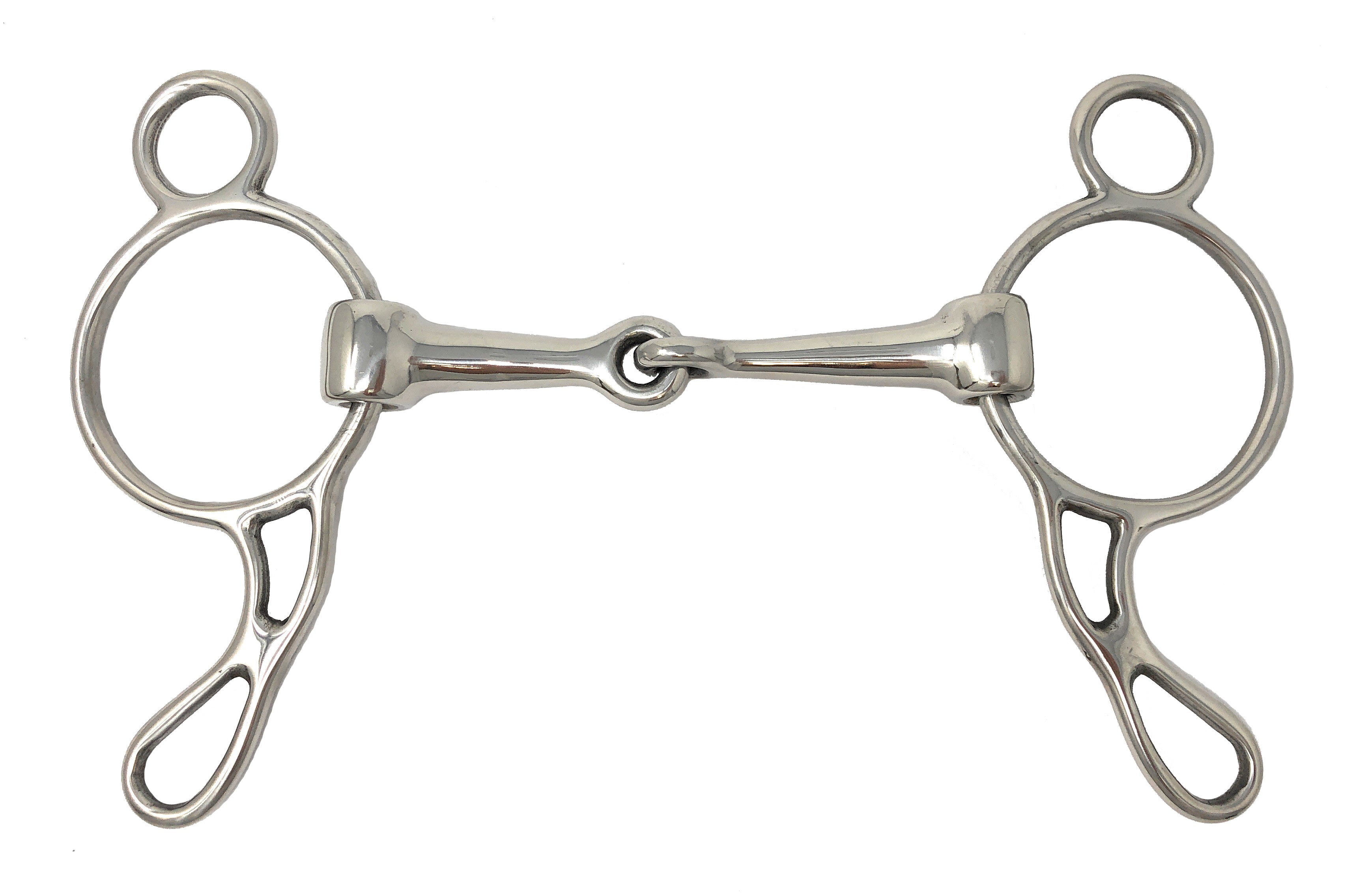 HILASON Antique Brown Dee Bit 5 In Snaffle Mouth German Silver Engrave