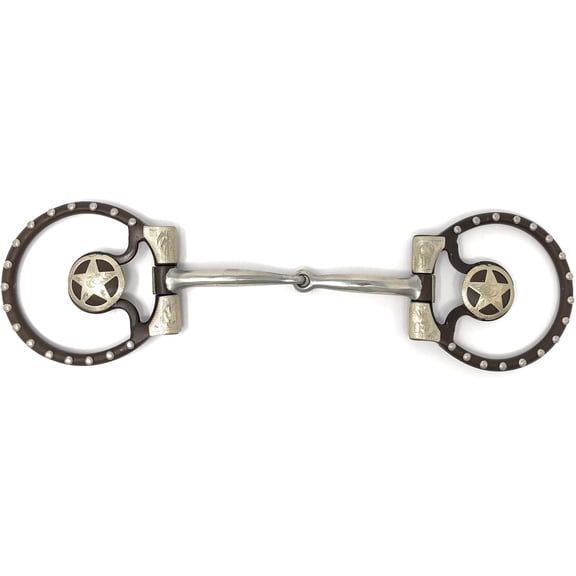 AJ Tack Offset Dee Ring Snaffle Bit with Star Concho