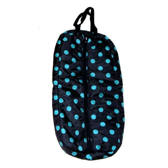 AJ Tack Padded Bridle Bag - Black with Turquoise Dots